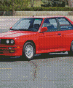 Red Bmw E30 Car Diamond Painting