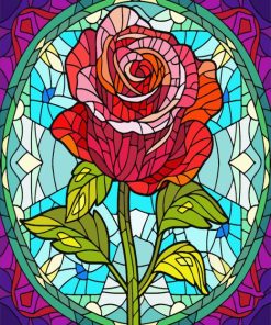 Rose With Stained Glass Diamond Painting