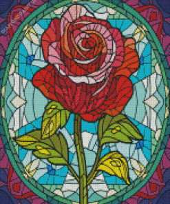 Rose With Stained Glass Diamond Painting