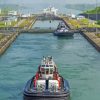 Ship In Panama Canal Diamond Painting