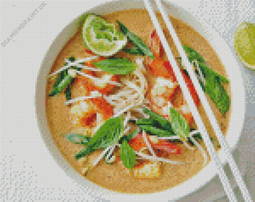 Spicy Prawn Laksa Diamond Painting