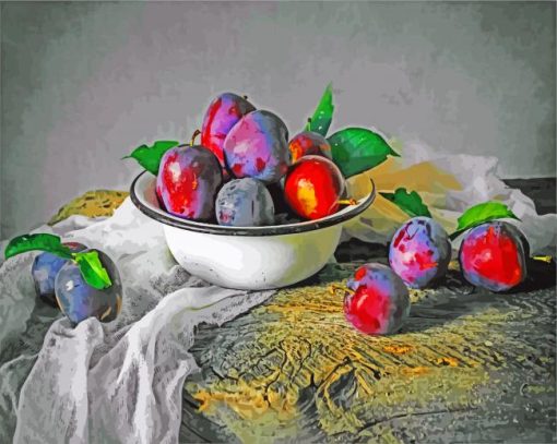 Still Life Plum Fruit Diamond Painting