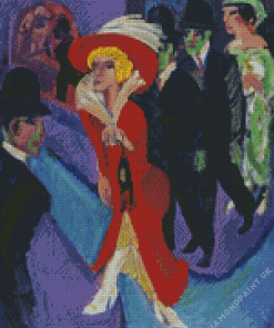 Street With Red Streetwalker Diamond Painting