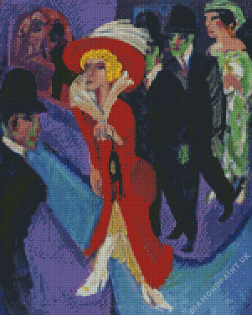 Street With Red Streetwalker Diamond Painting