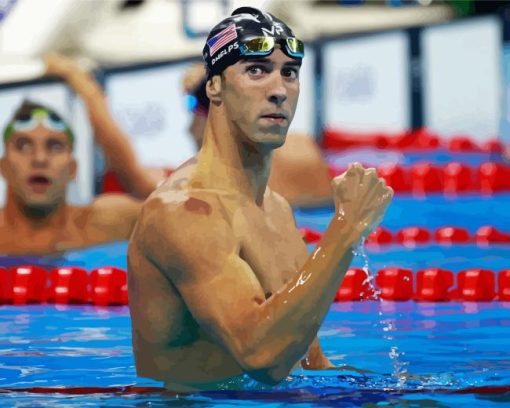 The American Swimmer Michael Phelps Diamond Painting