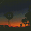 Western Windmill Silhouette Diamond Painting