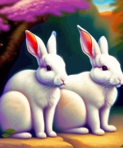 White Bunnies Diamond Painting