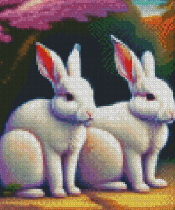 White Bunnies Diamond Painting