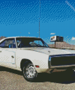 White Charger Rt 1970 Diamond Painting