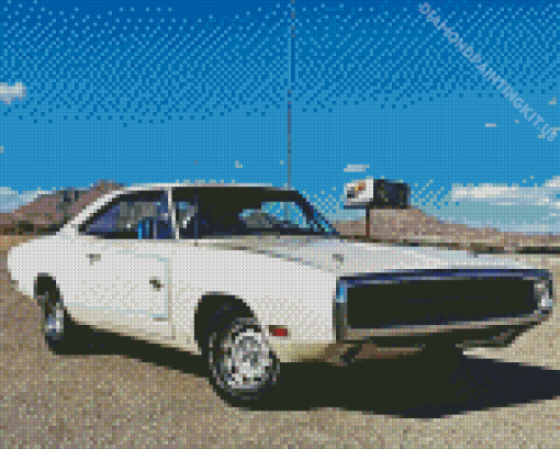 White Charger Rt 1970 Diamond Painting