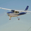 White Blue Cessna Plane Diamond Painting