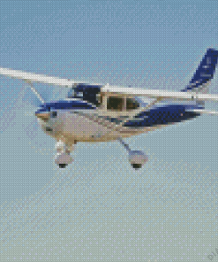 White Blue Cessna Plane Diamond Painting