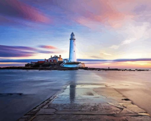 Whitley Bay St Marys Lighthouse Diamond Painting