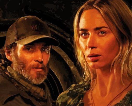 A Quiet Place Characters Diamond Painting