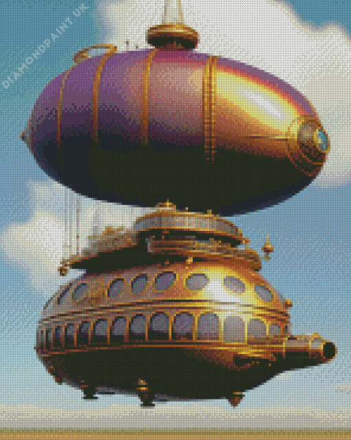 A Steampunk Airship Diamond Painting