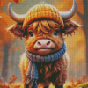 Autumn Highland Cow Baby Diamond Painting