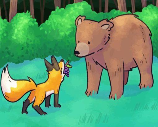 Bear And Fox Diamond Painting