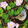 Bird And Pink Morning Glory Diamond Painting