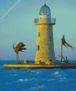 Biscayne Bay Boat Lighthouse Diamond Painting