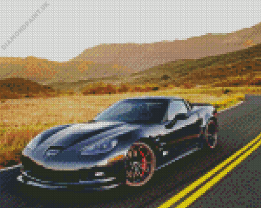 Black 2005 Corvette Diamond Painting