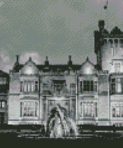 Black And White Lough Eske Castle Diamond Painting