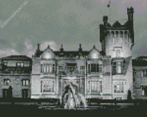 Black And White Lough Eske Castle Diamond Painting