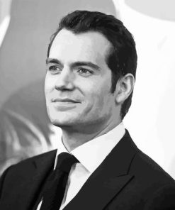 Black And White Henry Cavill Diamond Painting