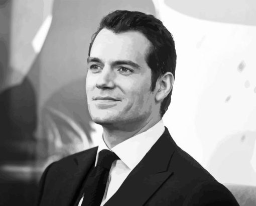 Black And White Henry Cavill Diamond Painting