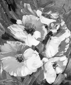 Black And White Flowers Diamond Painting