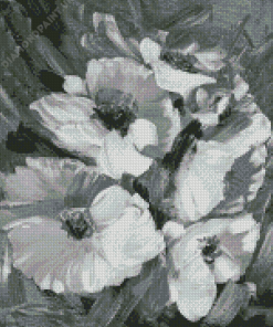 Black And White Flowers Diamond Painting