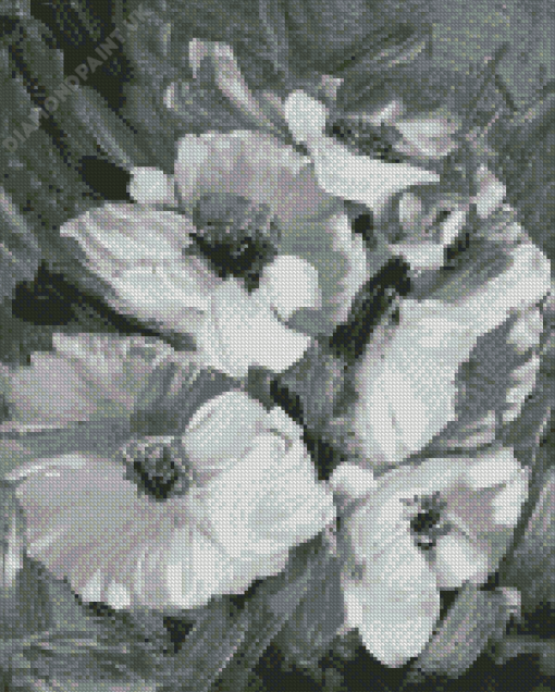 Black And White Flowers Diamond Painting