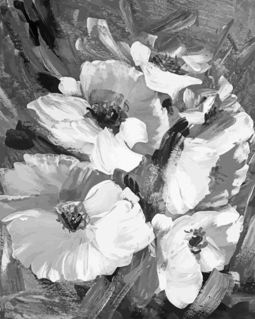 Black And White Flowers Diamond Painting