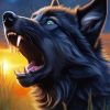 Black Wolf Diamond Painting