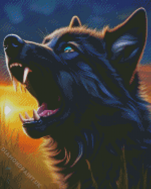 Black Wolf Diamond Painting