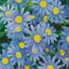 Blue Daisy Flowers Diamond Painting