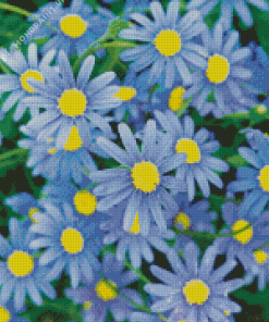 Blue Daisy Flowers Diamond Painting