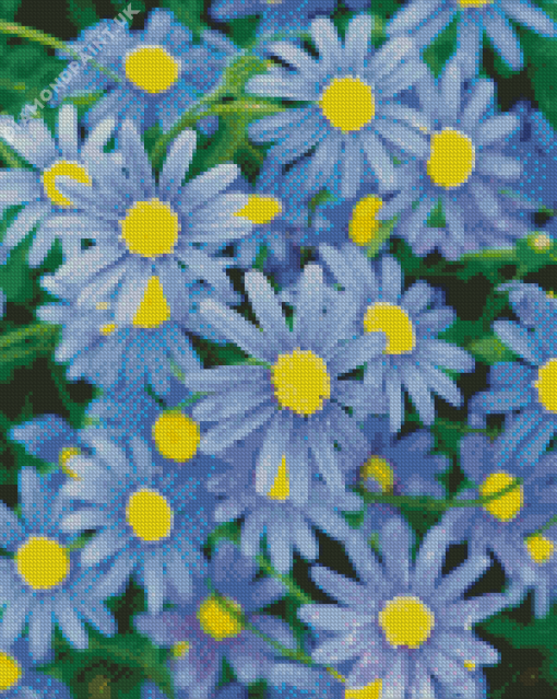 Blue Daisy Flowers Diamond Painting