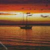 Boat In Sunset Diamond Painting