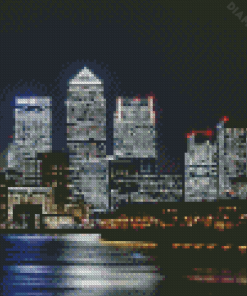 Canary Wharf At Night Diamond Painting