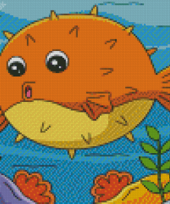 Cartoon Pufferfish Diamond Painting