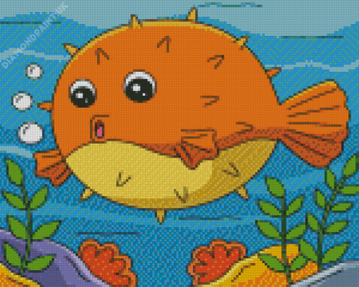 Cartoon Pufferfish Diamond Painting