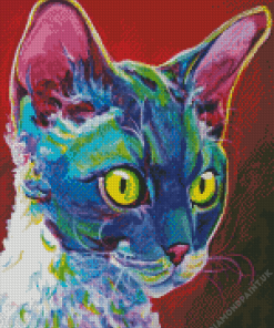 Colorful Devon Rex Diamond Painting