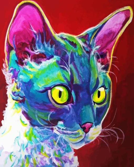 Colorful Devon Rex Diamond Painting