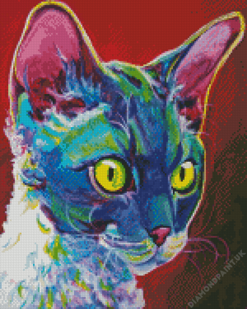 Colorful Devon Rex Diamond Painting