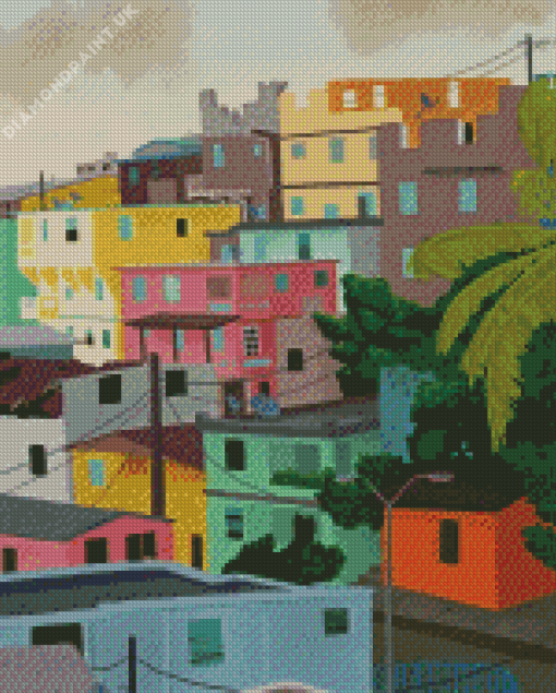 Colorful Houses Madellin Colombia Diamond Painting