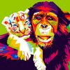 Colorful Monkey Diamond Painting