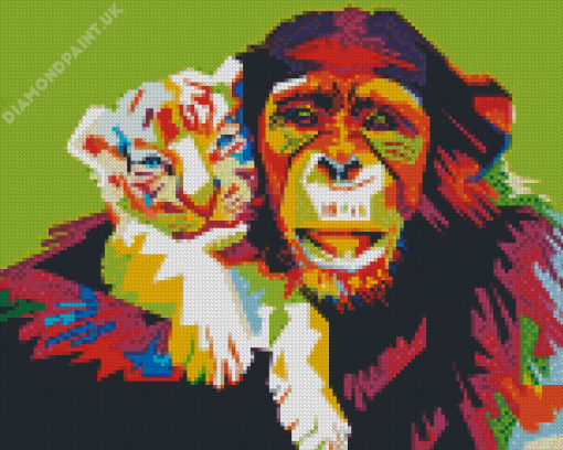 Colorful Monkey Diamond Painting