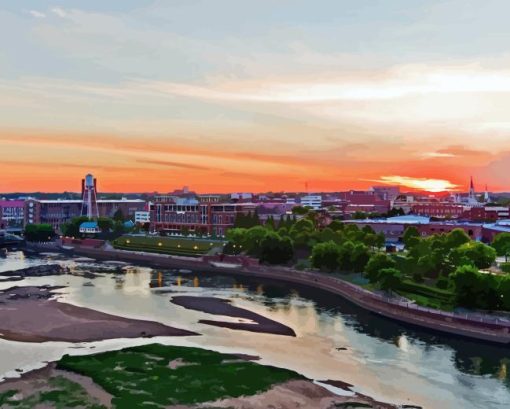 Columbus Georgia At Sunset Diamond Painting