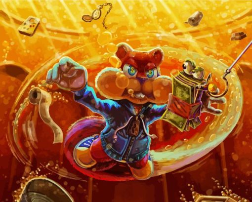 Conkers Bad Fur Day Game Diamond Painting