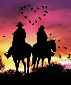 Cowboy And Cowgirl Silhouette Diamond Painting